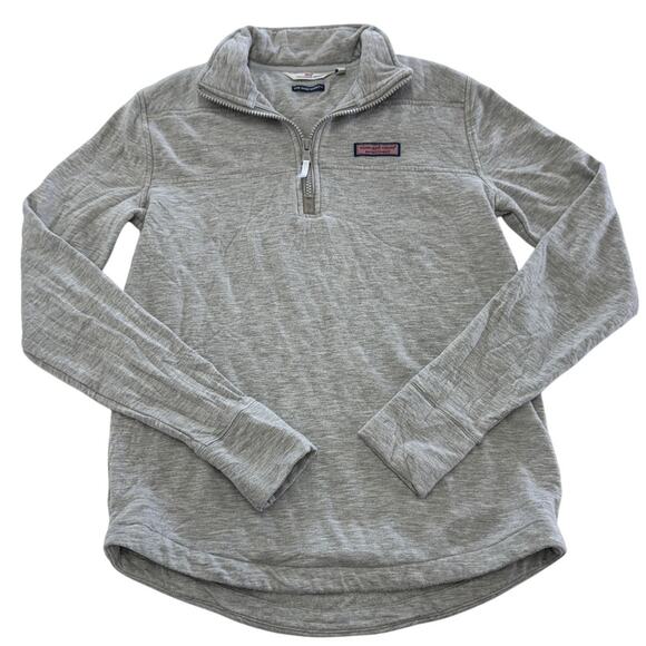 Vineyard Vines Sweater Womens X Small Grey Heather Dreamcloth Shep Shirt 1/4 Zip - Picture 1 of 7